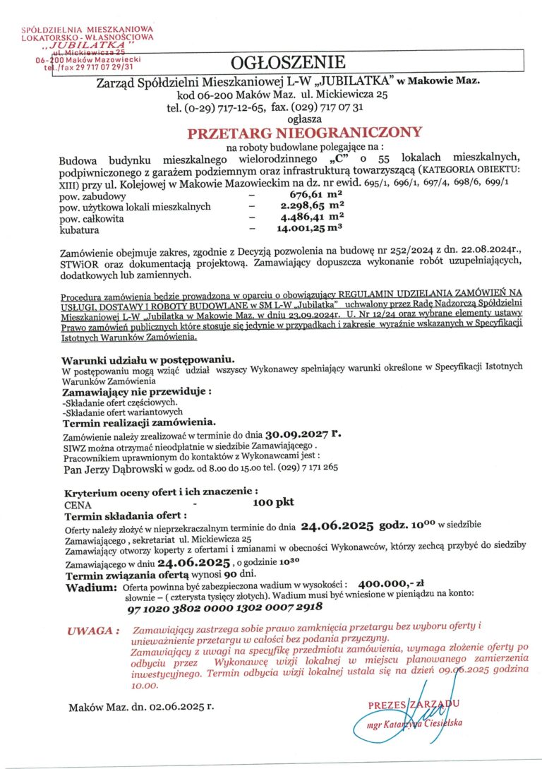 Budynek C przetarg